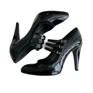 Stuart Weitzman Black Patent Mary Jane Style Heels